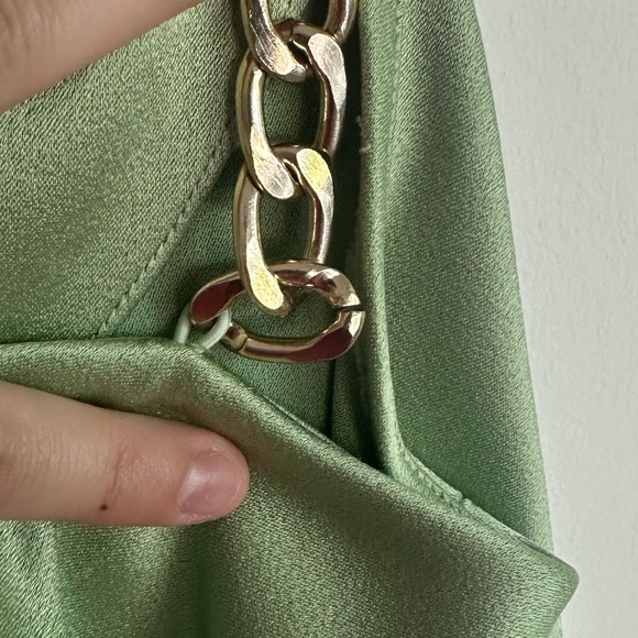 Alice + Olivia Cowl Neck Tank with Chains in Seafoam - Picture 7 of 11